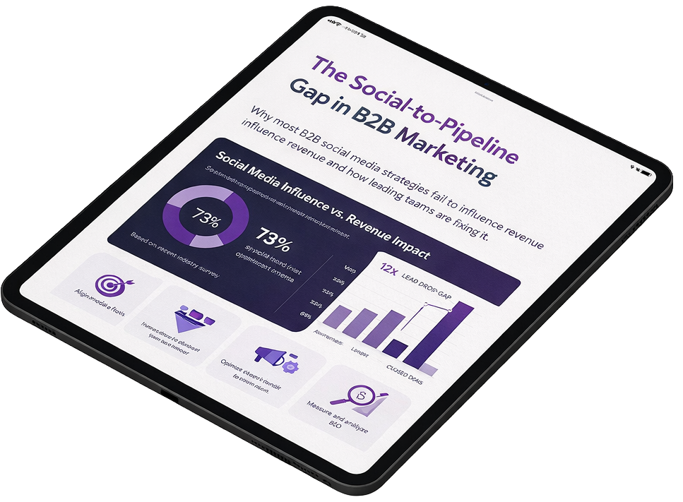 The Social-to-Pipeline Gap in B2B Marketing report on a tablet